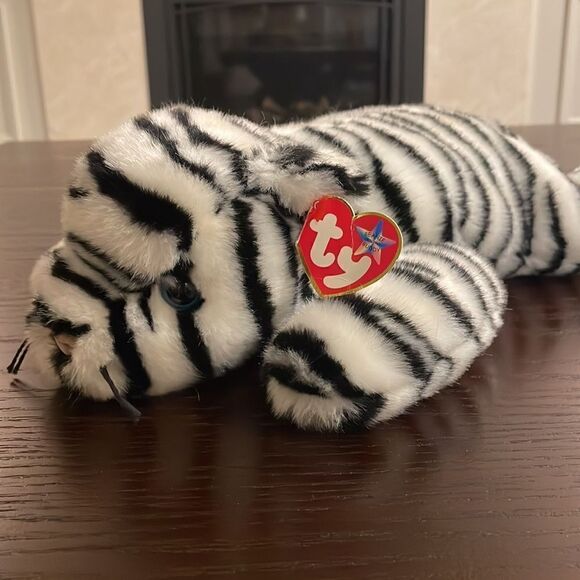 2000 Ty Beanie Buddy Blizzard the White Tiger Excellent Condition 18” Vintage - Picture 2 of 10